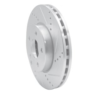 Mercedes-Benz E350 Brake Rotor (1) - Front Right - R1 Concepts - Drilled & Slotted - Silver - `03-`09
